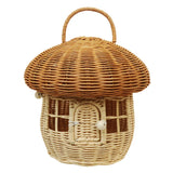 NNEOBA Rattan Mushroom Wicker Basket Cute Cartoon Tote