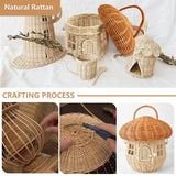 NNEOBA Rattan Mushroom Wicker Basket Cute Cartoon Tote