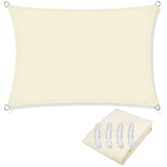 NNEOBA Rectangular Sunshade Sail UV Block Waterproof Canopy (Beige)