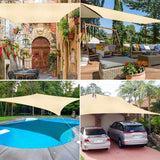 NNEOBA Rectangular Sunshade Sail UV Block Waterproof Canopy (Beige)
