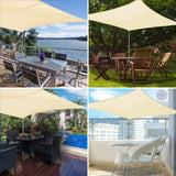 NNEOBA Rectangular Sunshade Sail UV Block Waterproof Canopy (Beige)