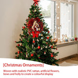 NNEOBA Red Christmas Wreath with Mini Statue