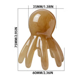 NNEOBA 2Pcs Portable Resin Octopus Massage Comb 8 Prong Brown