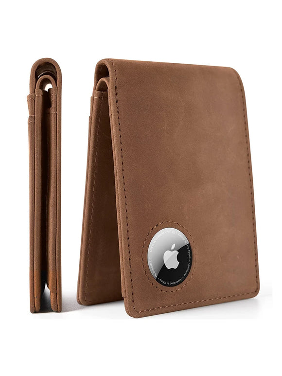 NNEOBA Men's Wallet Leather RFID with Air Tag Slot
