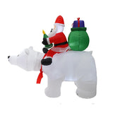 NNEOBA Christmas Inflatable Santa Claus Riding Polar Bear with Shaking Head