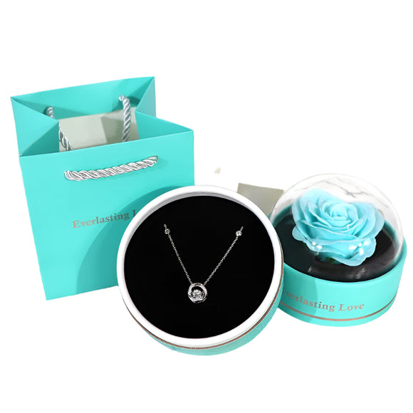 NNEOBA Romantic Eternal Rose Jewelry Box Necklace Ring Storage