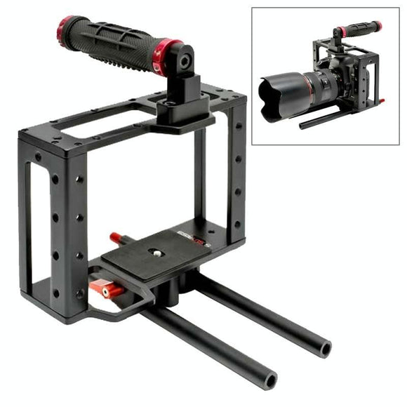 Camera Cage Handle Kit For Slr Camera - Black & Red-1915197213009645569