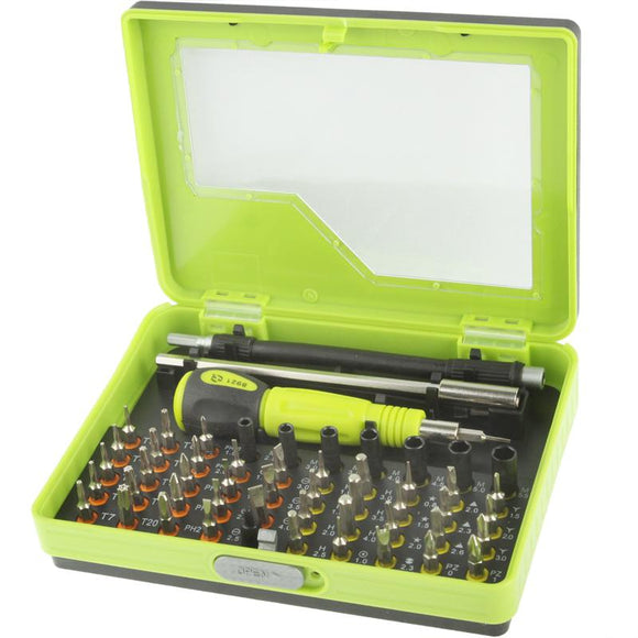 Versatile 53-Piece Precision Screwdriver Set - Green-1915197019568345089