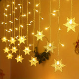 3.2M Warm White LED Snowflake Curtain Lights