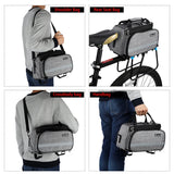 NNEOBA Expandable Rear Rack Bike Bag Trunk Pannier Grey