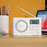 NNEOBA Mini Portable Digital FM Radio White
