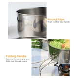 NNEOBA Outdoor Stainless-Steel Camping Cookware Set - Silver