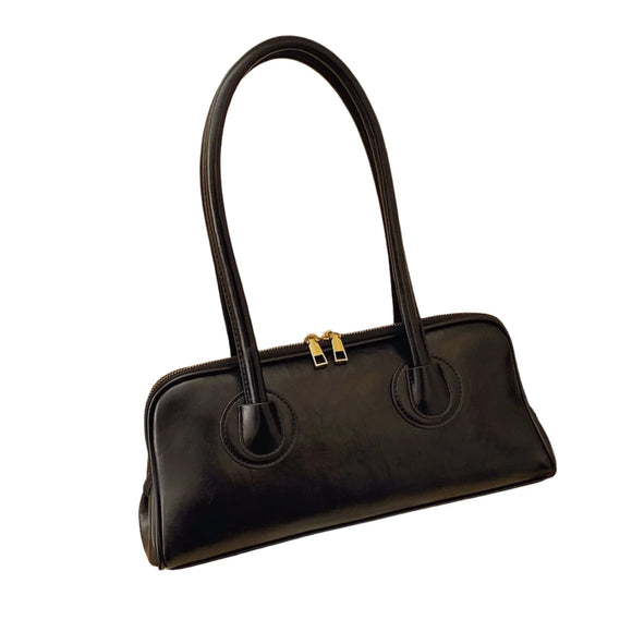 NNEOBA Baguette Shoulder Bag Large Pillow Style (Black)