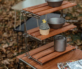NNEOBA Portable 3-Tier Camping Rack Foldable Brown