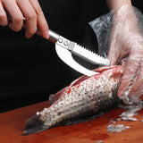 NNEOBA 2-in-1 Fish Scale Brush Maw Knife Silver