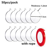 NNEOBA 50pcs Transparent Acrylic Christmas Tree Ornament Bells for DIY Craftin