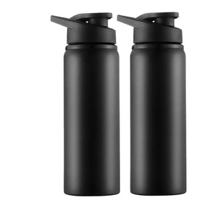 NNEOBA 2pcs 600ml Sports Water Bottle Black