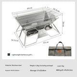 NNEOBA Folding Portable Barbecue Grill Camping Silver