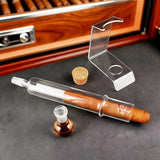 Glass Cigar Humidor Tube with Wooden Plug and Flavor Infuser