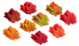 100pcs Artificial Silk Maple Leaves, Mixed Color Autumn Fake Leaves
