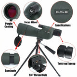 25-75x60 ED HD Waterproof Monocular Telescope
