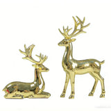 Gold Reindeer Christmas Ornament Set of 2