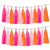 15-Piece 14-Inch / 35CM Vibrant Tassel Garland Banners