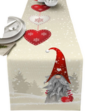 NNEOBA Christmas Snowflakes Linen Table Runner - Festive Dresser Scarf