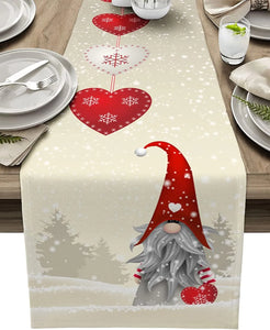 NNEOBA Christmas Snowflakes Linen Table Runner - Festive Dresser Scarf