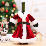 A-02(22x21cm) Creative Christmas Wine Bottle Set Golden Velvet Dress Wine Bottle Covers Sleeve Santa Snowman Xmas New Year Dinner Table Decor