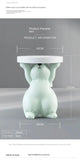 NNEOBA Artistic Rabbit Statue Tea Table - Light Green Round Side Table for Home Decor
