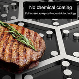 NNEOBA Tri-Ply 316 Frying Pan 32cm Double-Sided Honeycomb Skillet Silver
