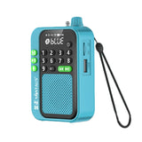 NNEOBA Mini Portable FM Radio Rechargeable Blue