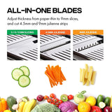 NNEOBA Adjustable Slicer Stainless Steel Vegetable Cutter Chopper Black