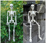 Happy Halloween Humanoid Skeleton Decorations – 2PCS Plastic Skeleton Props for Haunted House, Home, Bedroom, Balcony & Party Décor