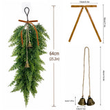 Artificial Norfolk Pine Christmas Wreath with Bows & Bells
