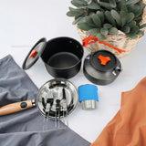 NNEOBA Pot Kettle Camping Cookware Set Grey