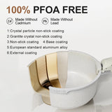 NNEOBA Non-Stick Die-Cast Aluminum Cookware Set Induction-Compatible White