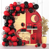 NNEOBA Vibrant Red and Black Balloon Garland Arch Kit with Confetti Balloons - Color: No. 6