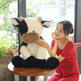 NNEOBA Kawaii Sitting Milk Cow Plush Toy