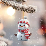 5-Piece Acrylic Snowman Ornaments – 2D Flat ornament