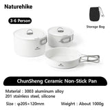 NNEOBA Camping Cookware Set – Ceramic Non-Stick Pots, Pan & Kettle Kit