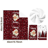 Christmas Kitchen Towel Set of 2 Santa Claus Festive Dish Towels