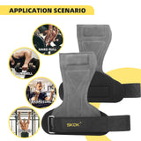 NNEOBA Cowhide Gym Gloves Grip Belt