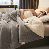 Plush Thick Double-Layer Milk Fleece Flannel Blanket