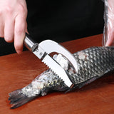 NNEOBA 2-in-1 Fish Scale Brush Maw Knife Silver