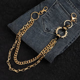 NNEOBA Metal Punk Rock Layered Chain Keychain Belt