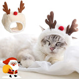 Christmas Pet Santa & Reindeer Hat with Bandana Bib Scarf