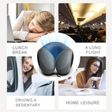 NNEOBA U-Shaped Memory Foam Neck Pillow Travel Support Dark Gray
