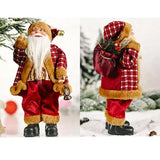 4Pcs Christmas Santa Claus Plush Doll Set Battery-Powered